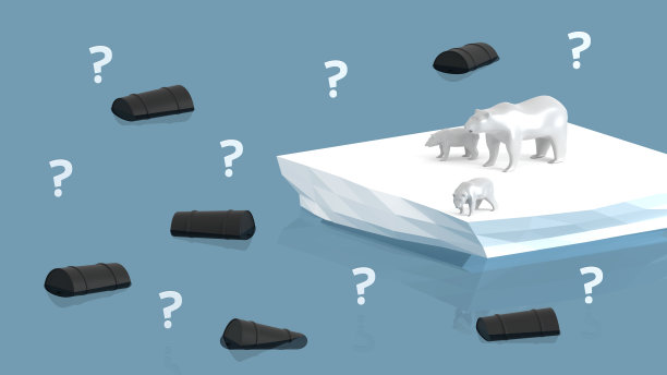 北极熊妈妈带着两只幼崽在斯瓦尔巴群岛图片下载