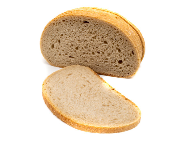 新鲜的小麦面包孤立在白色背景图片下载