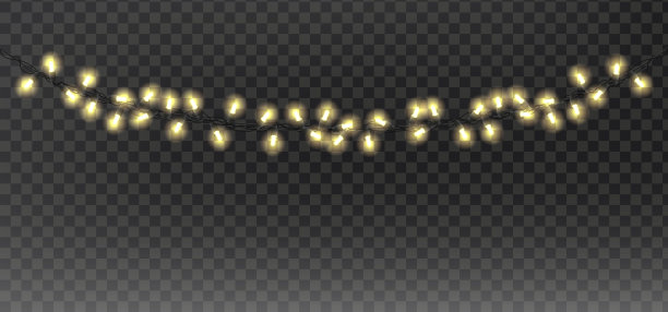 新年用花环装饰，夜光灯图片下载