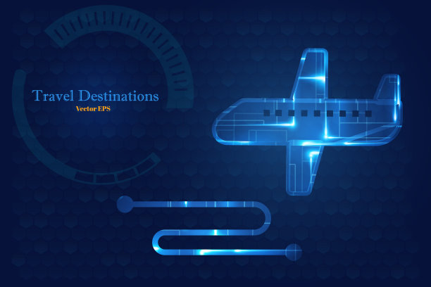 摘要辉光飞机飞行运输标志图片下载
