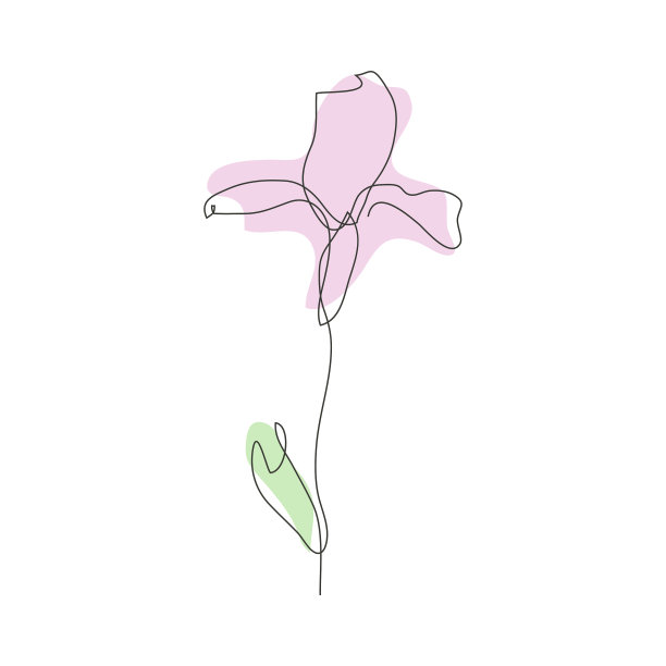 装饰手绘鸢尾花设计元素图片下载