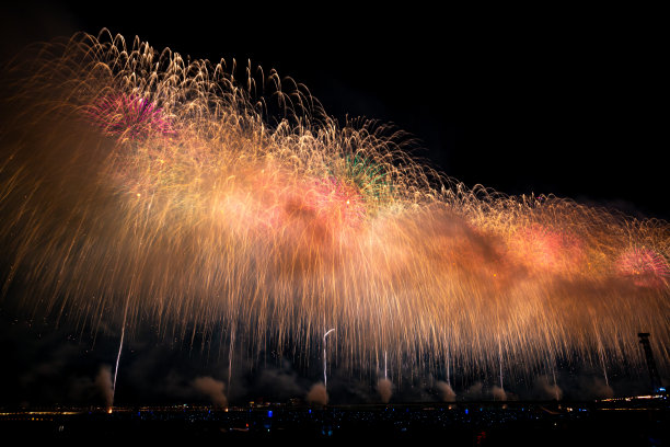 新泻长冈节大型烟花表演图片下载