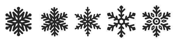 雪花集合设置矢量图标图片下载