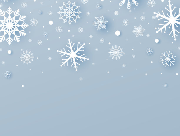 新年雪花相框。庆祝晚会的背景。圣诞装饰用白纸剪雪花和飘落的雪花。寒假贺卡。豪华蓝色的旗帜。矢量图图片下载