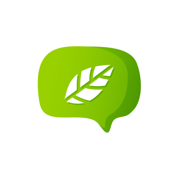 绿色的气泡与白色的叶子象征图片下载