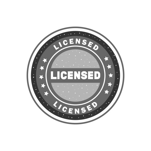 垃圾灰颜色许可字圆形橡胶印章图片下载