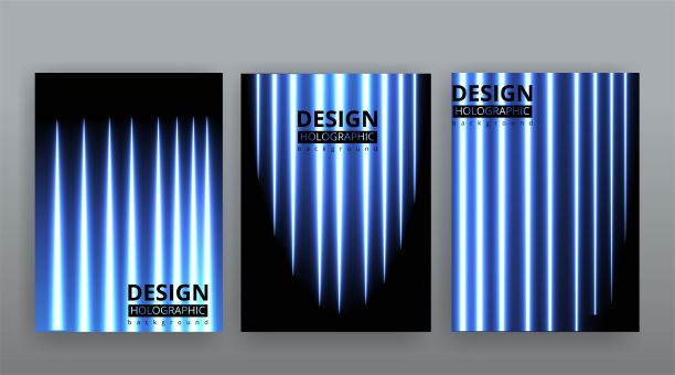 抽象页面模板集，复古波浪创意潮人，银色金属技术背景图片下载