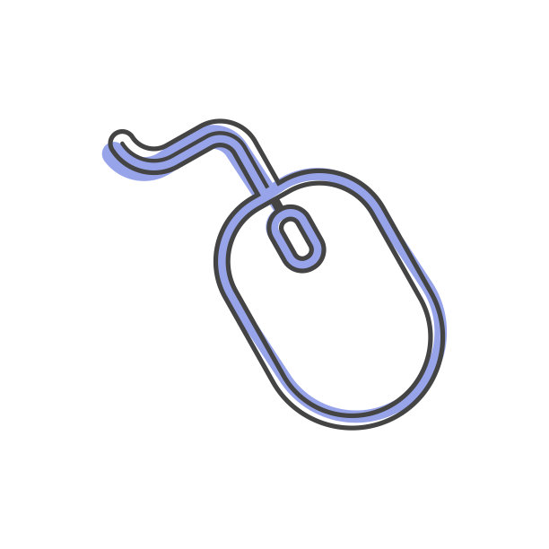 矢量插图的电脑鼠标卡通风格在白色孤立的背景。图片下载