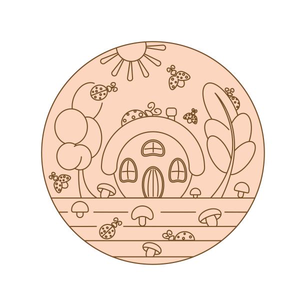 夏天的房子。设计元素。图片下载