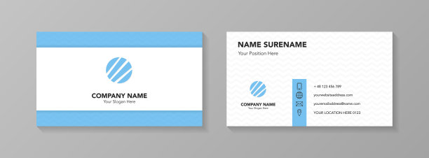 创意名片模板与图标。向量图片下载