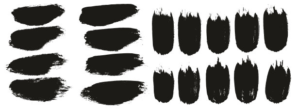 圆形笔刷粗短背景和直线混合艺术家笔刷高细节抽象矢量背景混合集图片下载