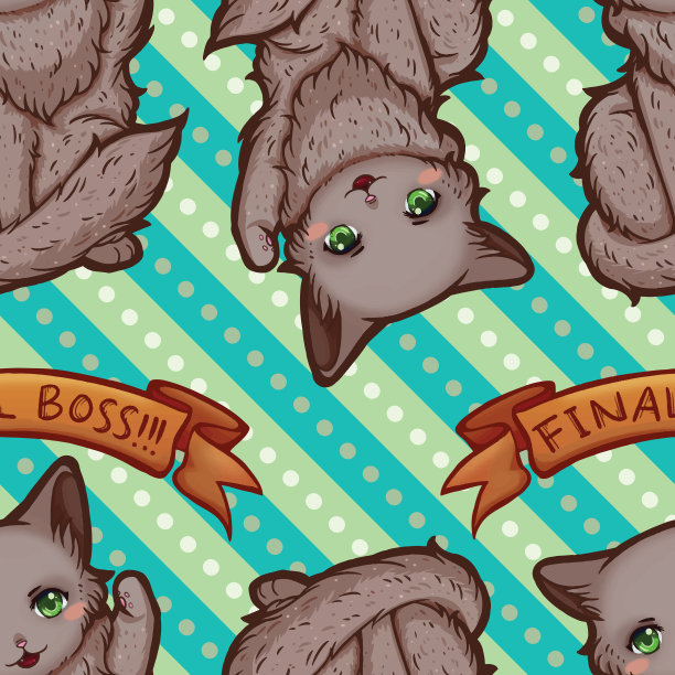 小猫Boss无缝表面图案设计图片下载