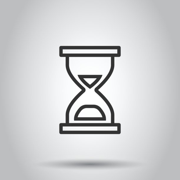 扁平风格的沙漏图标。白色背景上的沙漏矢量图。时钟商业概念图片下载