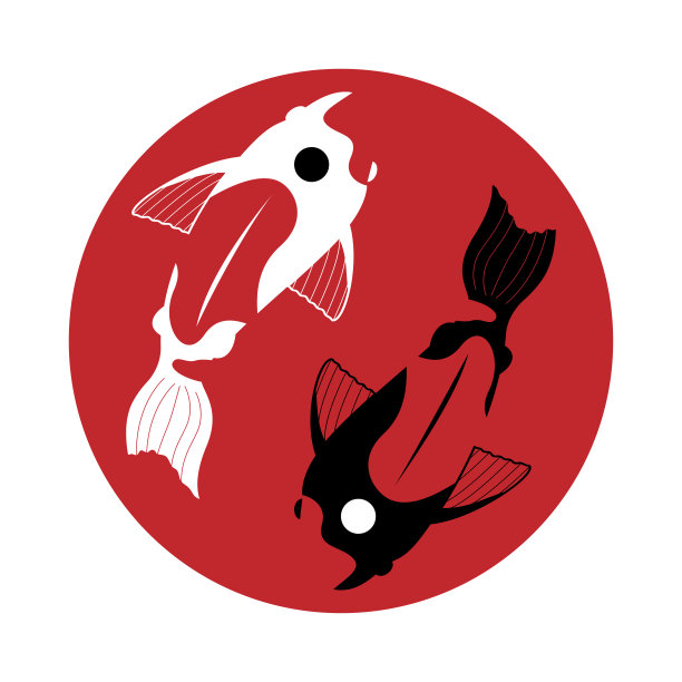 阴和阳和锦鲤图片下载