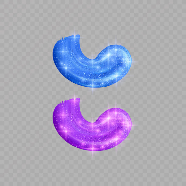 涂上透明的紫色和蓝色液体图片下载