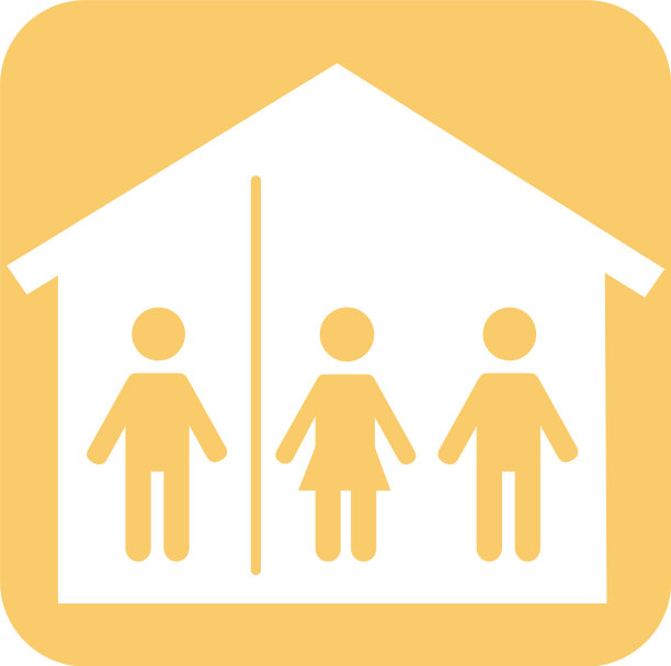 人们呆在家里的线条风格的图标图片下载