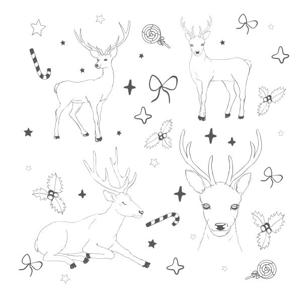 图形风格化鹿头为您的设计。孤立的对象图片下载