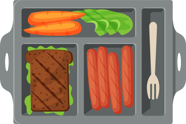 餐盘里装满了三明治，香肠和图片下载