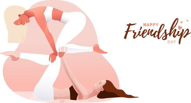 两个年轻女子在一起练习瑜伽图片下载