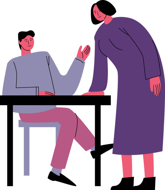 年轻男女正在讨论图片下载