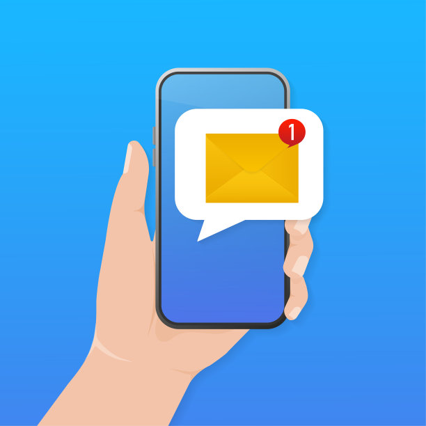 聪明的企业营销理念。平面插图与智能手机与信封在白色背景营销广告设计。图片下载