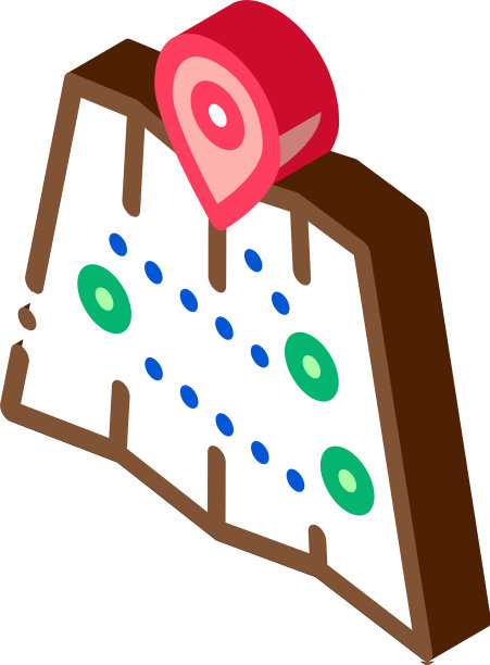 旅游地图与位置等距图标图片下载