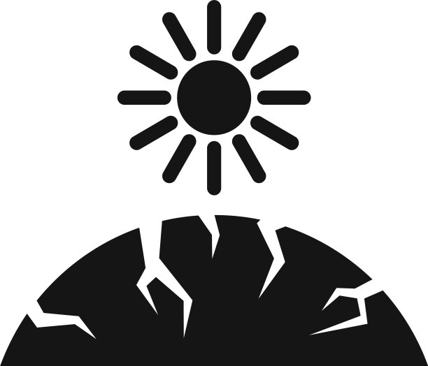 太阳地旱图标简约风格图片下载