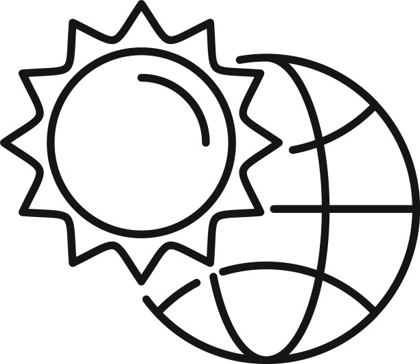 温暖的全球温度图标轮廓风格图片下载