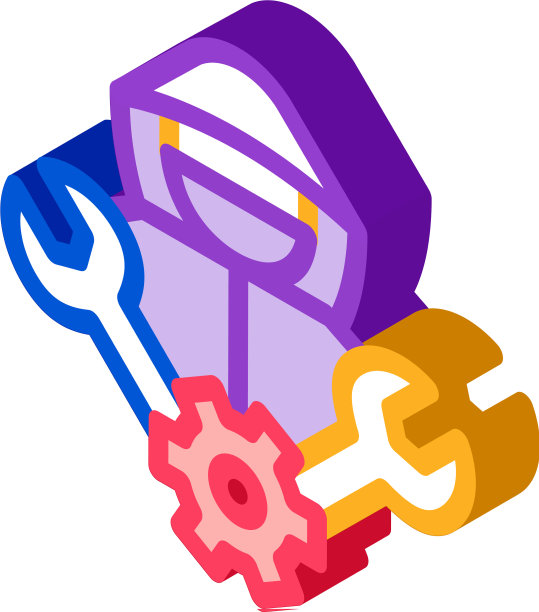 工人汽车修理等距图标图片下载