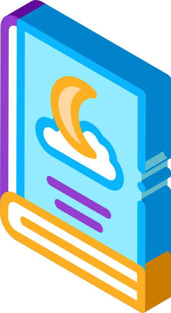 书夜眠故事等距图标图片下载