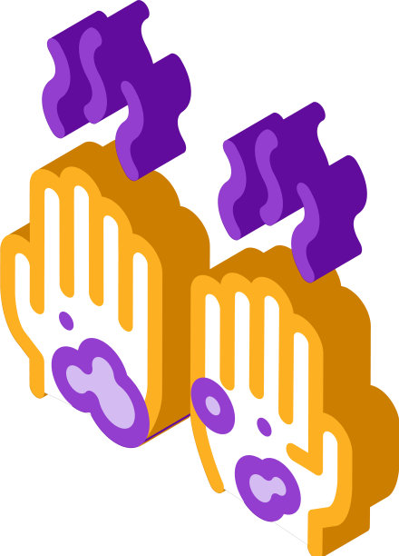 肮脏和难闻的手等距图标图片下载