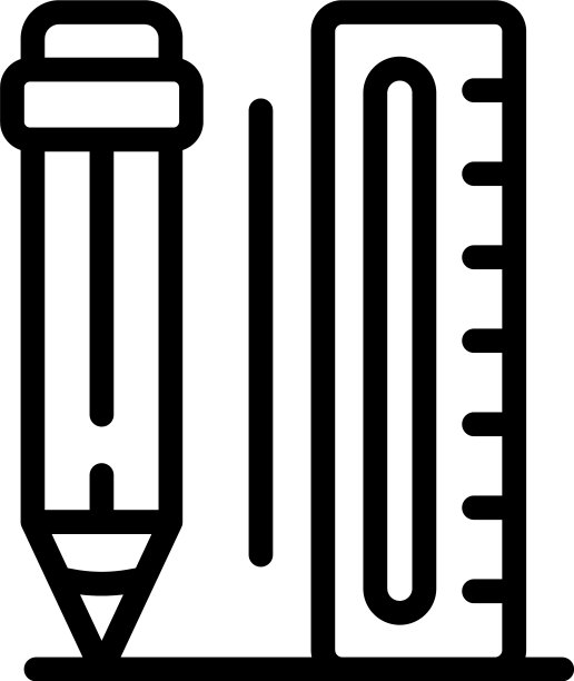 钢笔标尺工程师图标轮廓风格图片下载