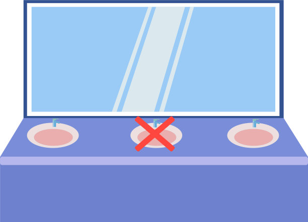 公共盥洗室的社交距离图片下载