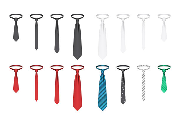 设置现实的纽带孤立在白色背景图片下载