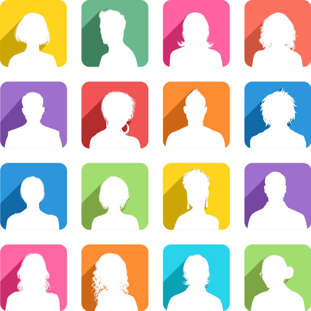 带有阴影的扁平颜色的角色图片下载