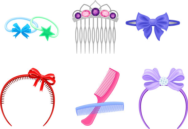 带梳子和发夹的塑料发饰图片下载