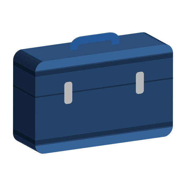 蓝色手提箱与一个处理3d风格斯托克图片下载
