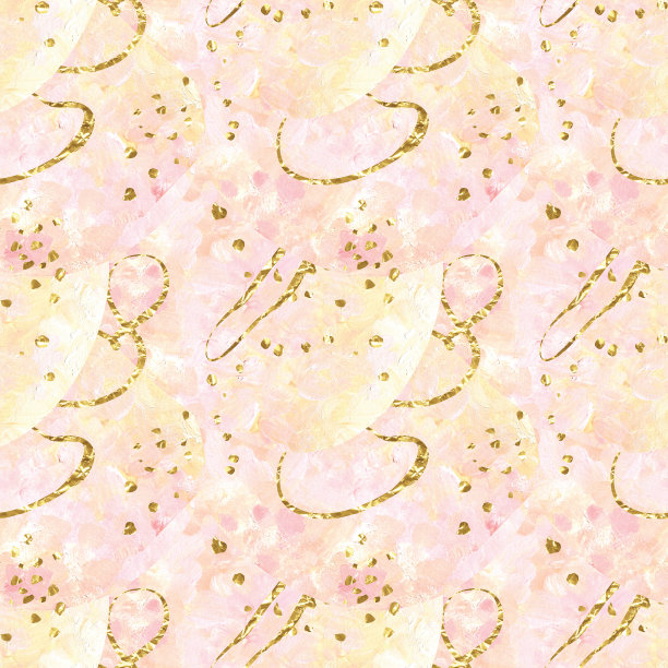 手绘无缝现代图形图案。粉色、珊瑚色、金色等抽象概念织物印花图片下载