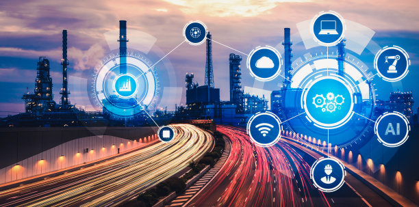 工业4.0技术概念——第四次工业革命的智能工厂图片下载