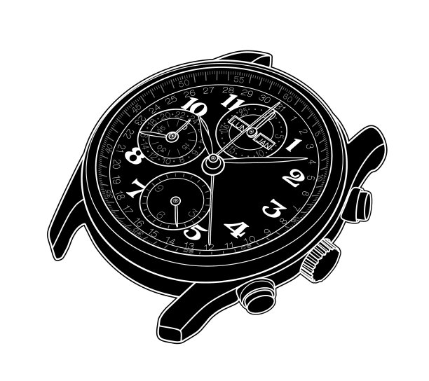 腕表素描简单线条图片下载