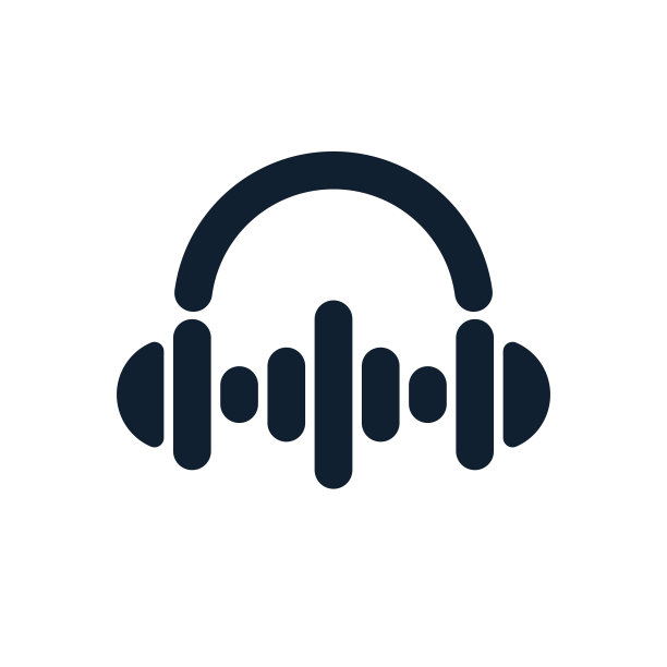 耳机最小的图标与声波图片下载