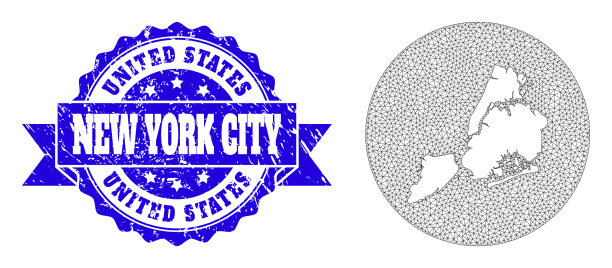 骨架网圆倒挂纽约市地图图片下载