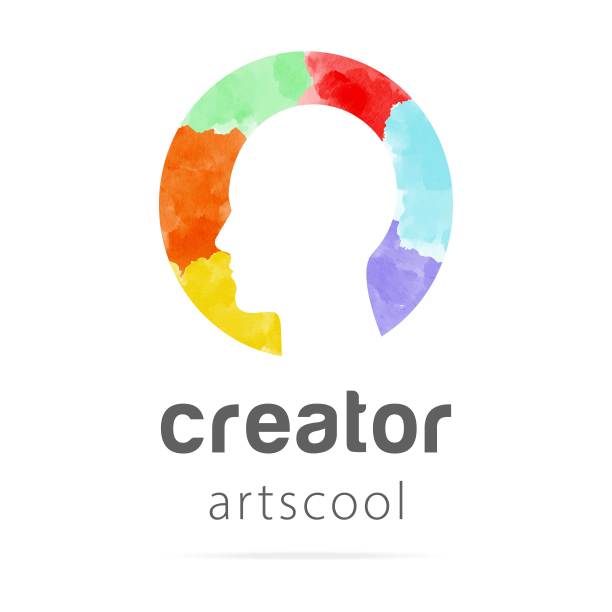 抽象艺术水彩剪影人体轮廓标志用彩绘彩色背景。创意设计模板符号头脑，符号人智商，艺术疗法，图标大脑。矢量插图业务公司图片下载