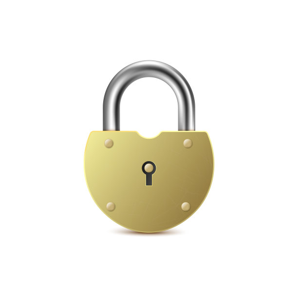 模板金属门锁或挂锁逼真图片下载