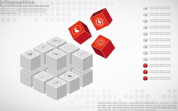 信息图形设计和商业营销图标图片下载