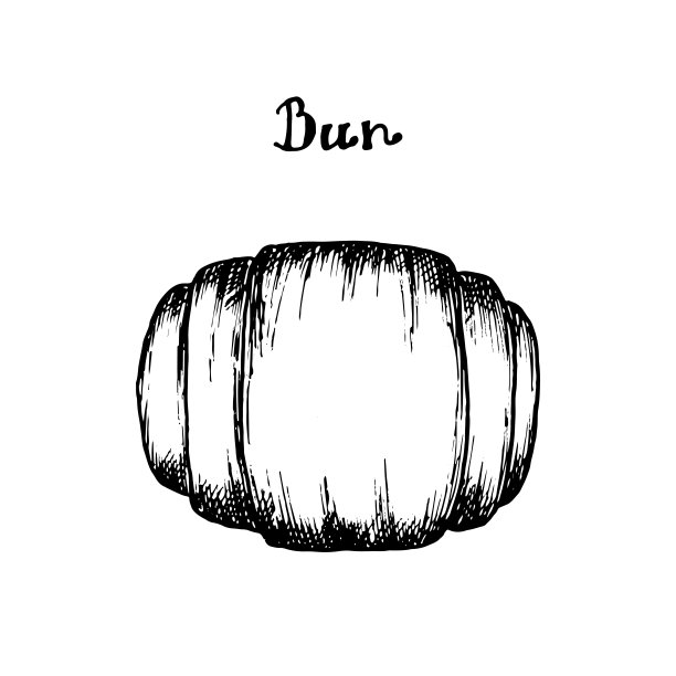 面包手绘孵化矢量，涂鸦风格。自制烘焙食品，小面包泡茶。菜单的插图。图片下载