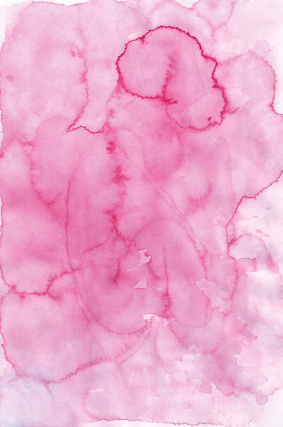 水彩粉色背景画纹理。水彩光玫瑰色液体背景。纸上。图片下载