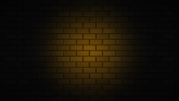 空砖墙与橙色霓虹灯与复制空间图片下载