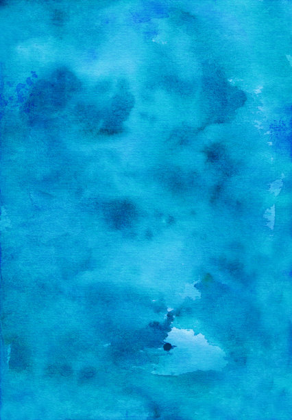 水彩液体淡蓝色背景画纹理。纸上。图片下载