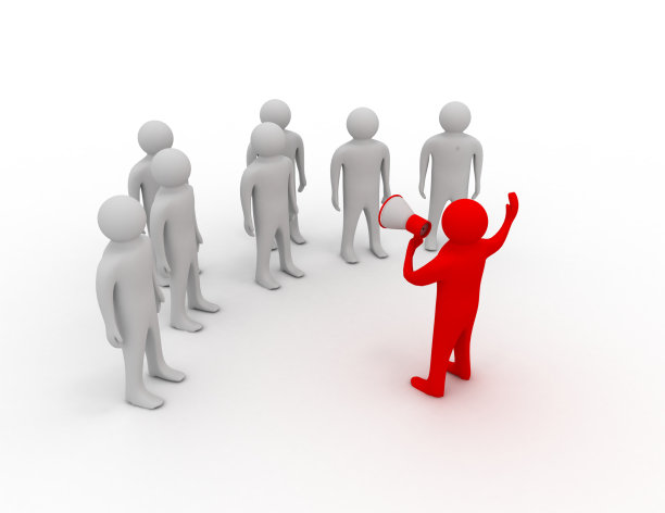 演讲者用扩音器讲话图片下载